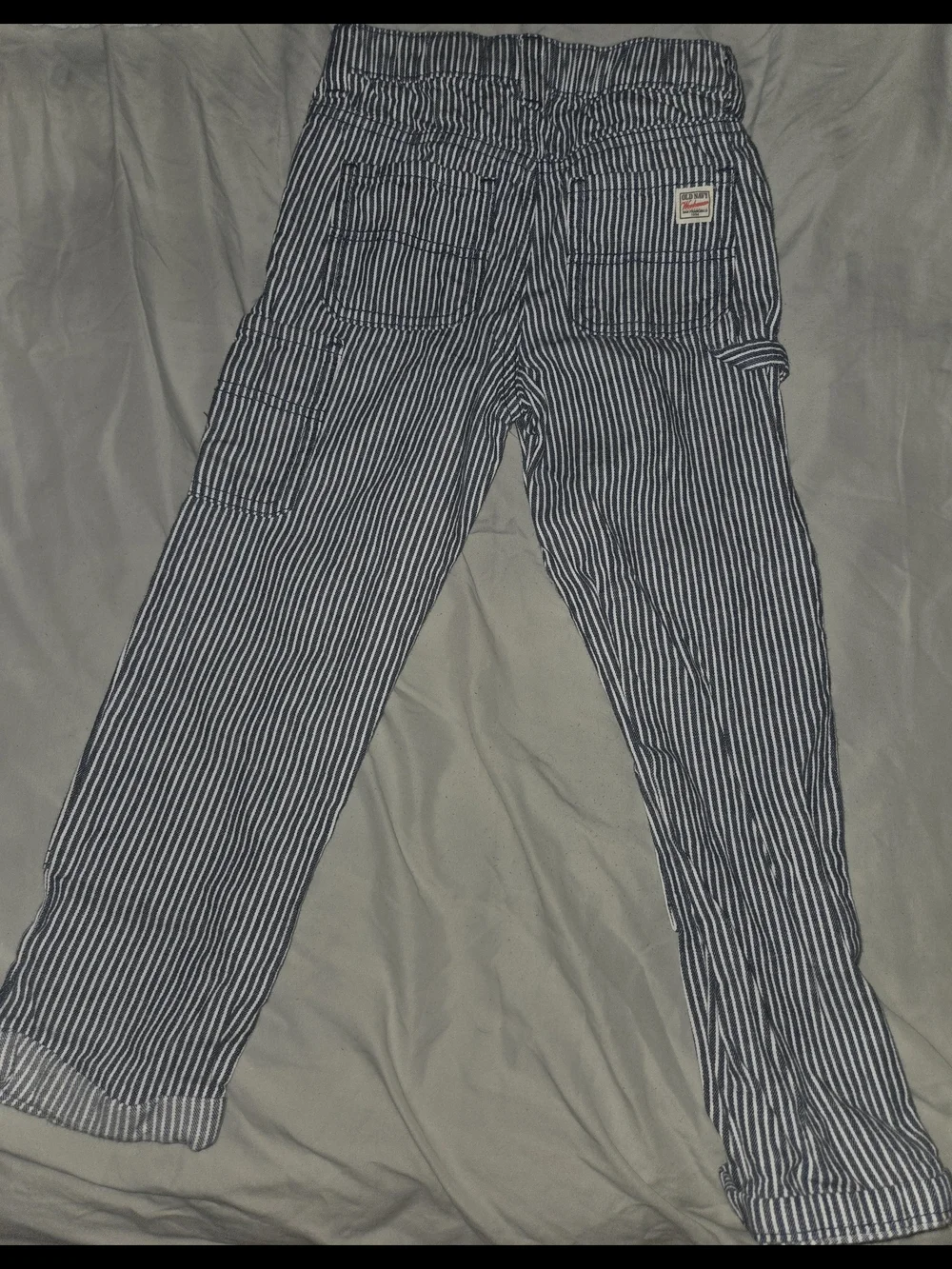 Old Navy Blue and White Pinstriped Kids Jeans
